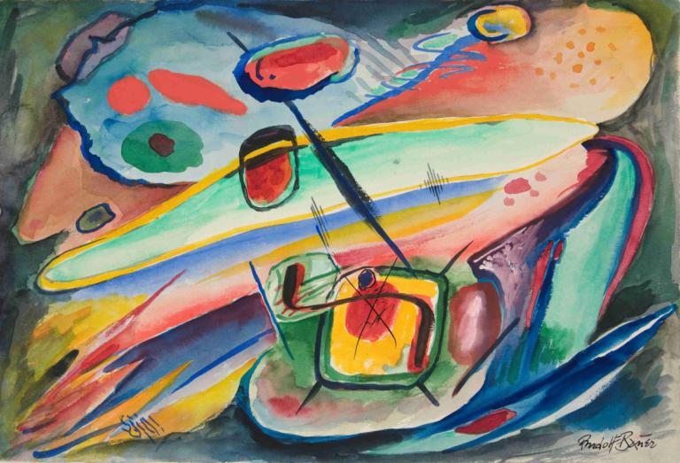 Untitled (Abstract Forms),İsimsiz (Soyut Formlar),Rudolf Bauer,İllüstrasyon,İllüstrasyon, insan yok