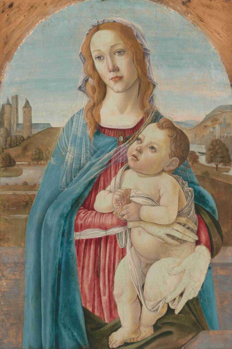 Virgin and Child,Perawan dan Anak,Sandro Botticelli,Lukisan cat minyak,Lukisan cat minyak, parodi seni rupa