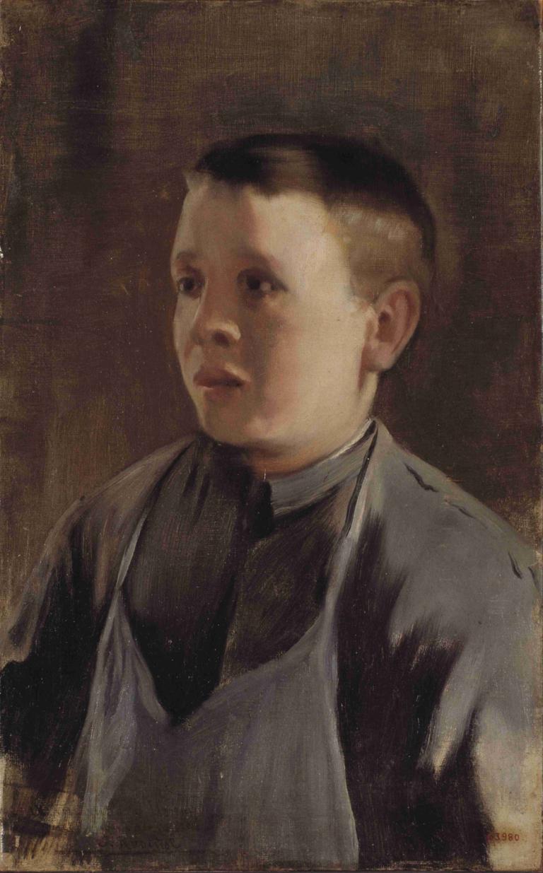 Portrait Of A Boy,Potret Seorang Anak Laki-laki,Santiago Rusiñol,Lukisan cat minyak,Lukisan cat minyak, solo