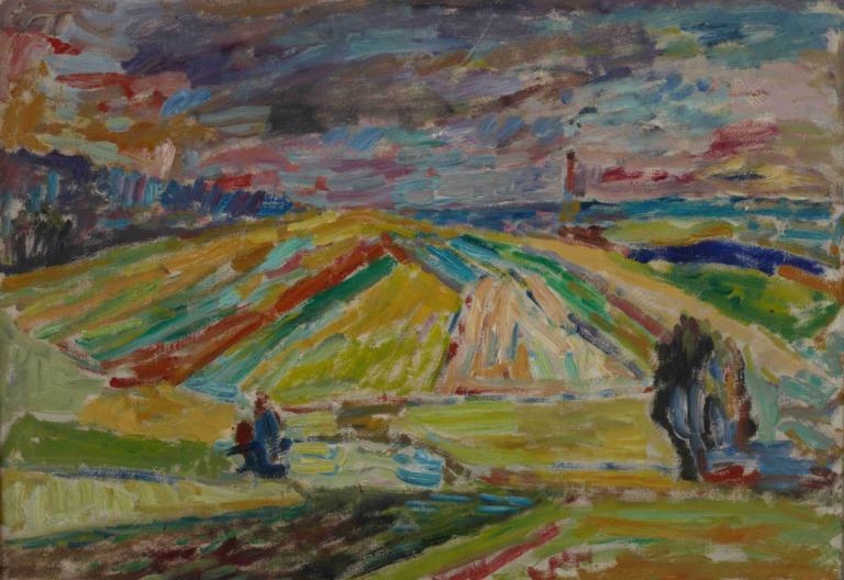 Landscape with a Patchwork of Fields,Paisaje con un mosaico de campos,Sasza Blonder,Sasha Blonder