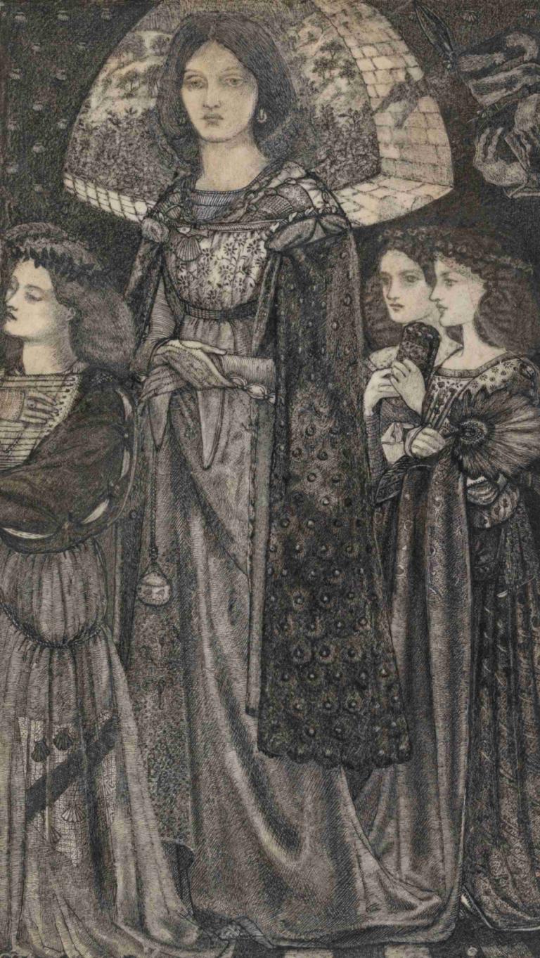 Alice, la Belle Pèlerine,Alice, den smukke pilgrim,Sir Edward Coley Burne-Jones,Illustration,Illustration