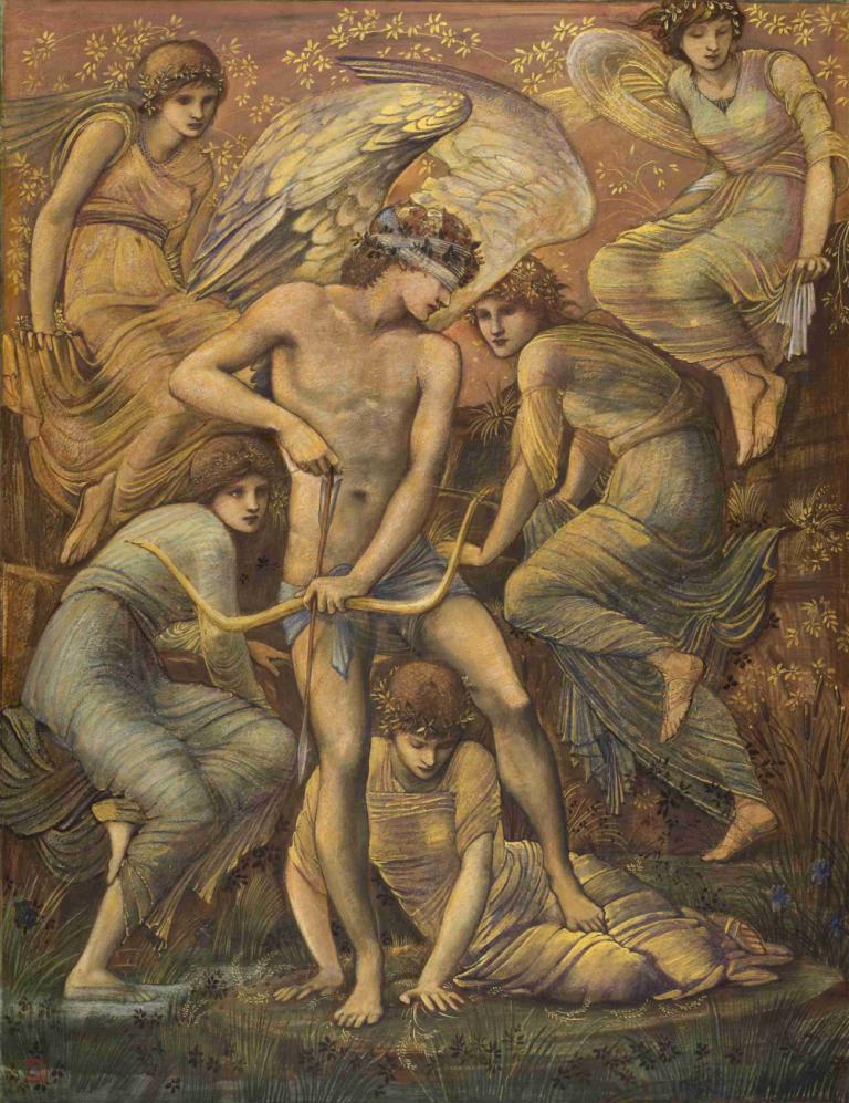 Cupid's Hunting Fields,Amors jaktmarker,Sir Edward Coley Burne-Jones,Illustration,Illustration, konstparodi