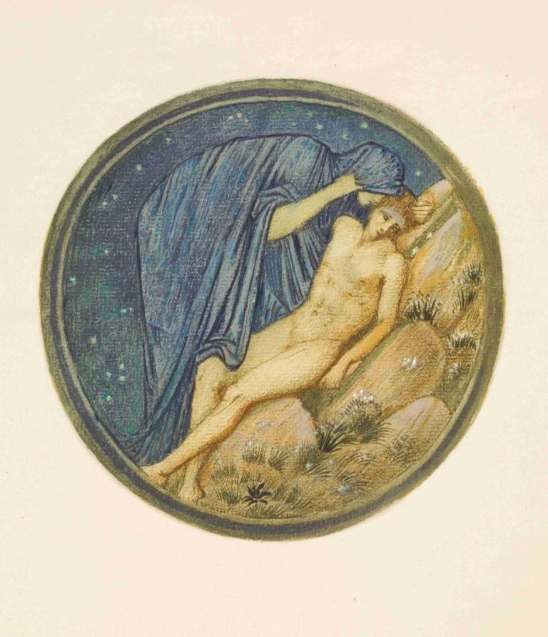 Day and Night,Dag och natt,Sir Edward Coley Burne-Jones,Illustration,Illustration, konstparodi, naken