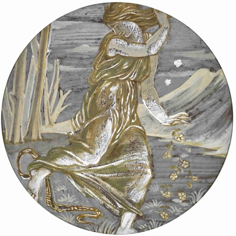 Eurydice Bitten by a Serpent,Eurydike biten av en orm,Sir Edward Coley Burne-Jones,Illustration,Illustration