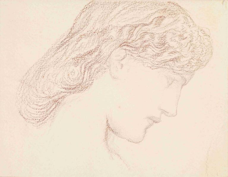 Female - Head Study of Augusta Jones,Perempuan - Kepala Studi Augusta Jones,Sir Edward Coley Burne-Jones