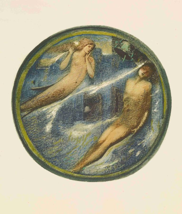 Grave of the Sea,Морская могила,Sir Edward Coley Burne-Jones,Сэр Эдвард Коули Берн-Джонс,Иллюстрация