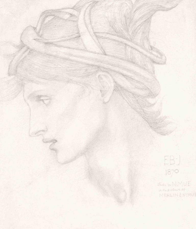 Head study of Maria Zambaco for Nimue in 'The Beguiling of Merlin'