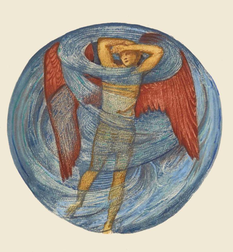 Love in a Mist,L'amore nella nebbia,Sir Edward Coley Burne-Jones,Illustrazione,Illustrazione, assolo, ali