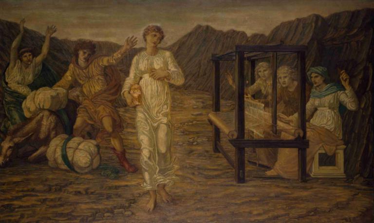 Psyche set by Venus the Task,Psiche imposta da Venere il compito,Sir Edward Coley Burne-Jones,Illustrazione