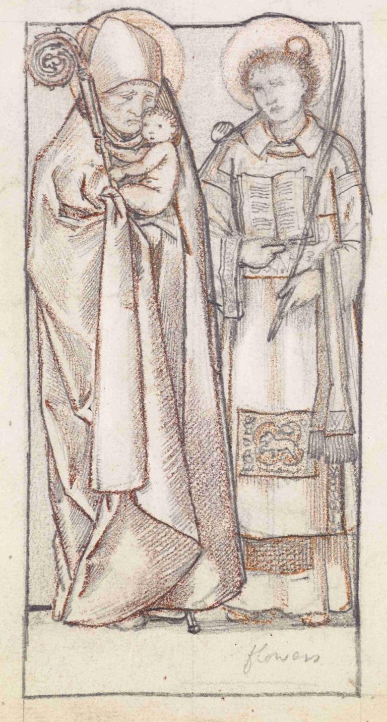 St Nicholas and St Stephen,Sankt Nikolaus och Sankt Stefan,Sir Edward Coley Burne-Jones,Skiss,Skiss