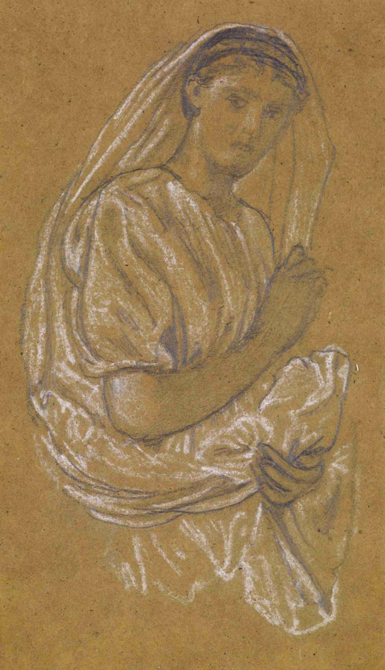 St Theophilus and the Angel - Study of a Court Lady,S:t Theophilus och ängeln - studie av en hovdam