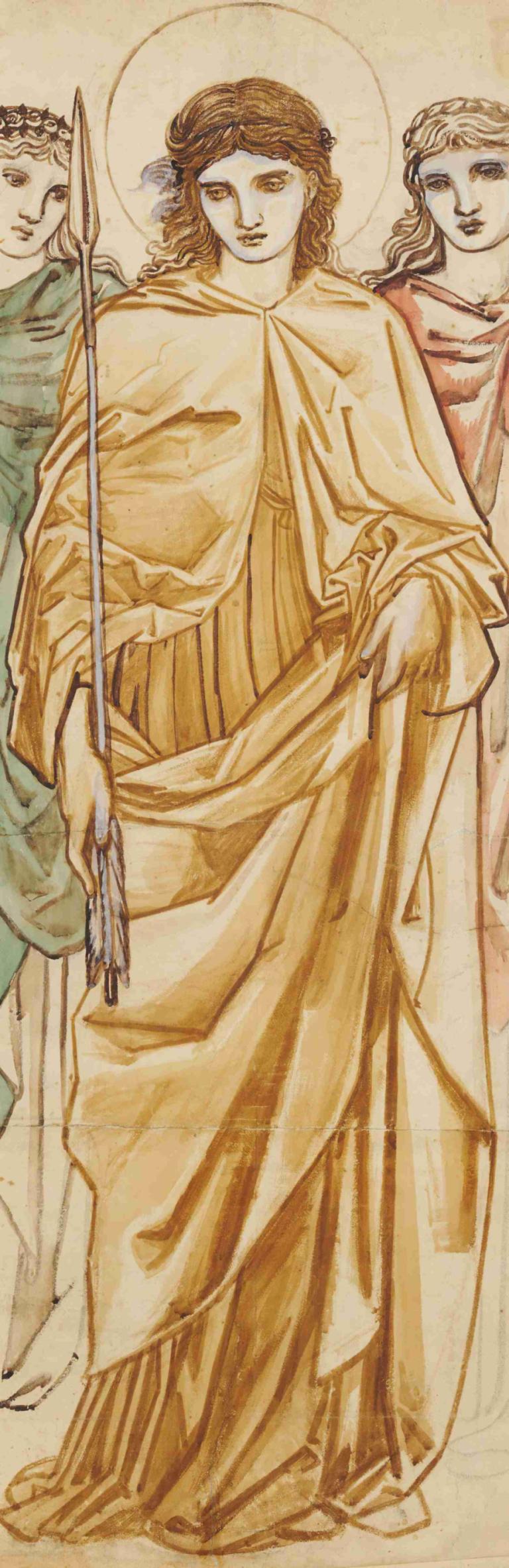 St Ursula,Sankt Ursula,Sir Edward Coley Burne-Jones,Illustration,Illustration, morgonrock, flera pojkar