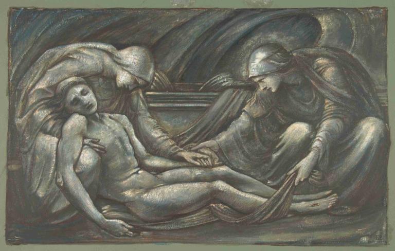 The Entombment,Die Beerdigung,Sir Edward Coley Burne-Jones,Abbildung,Abbildung, Kunstparodie, mehrere Jungen