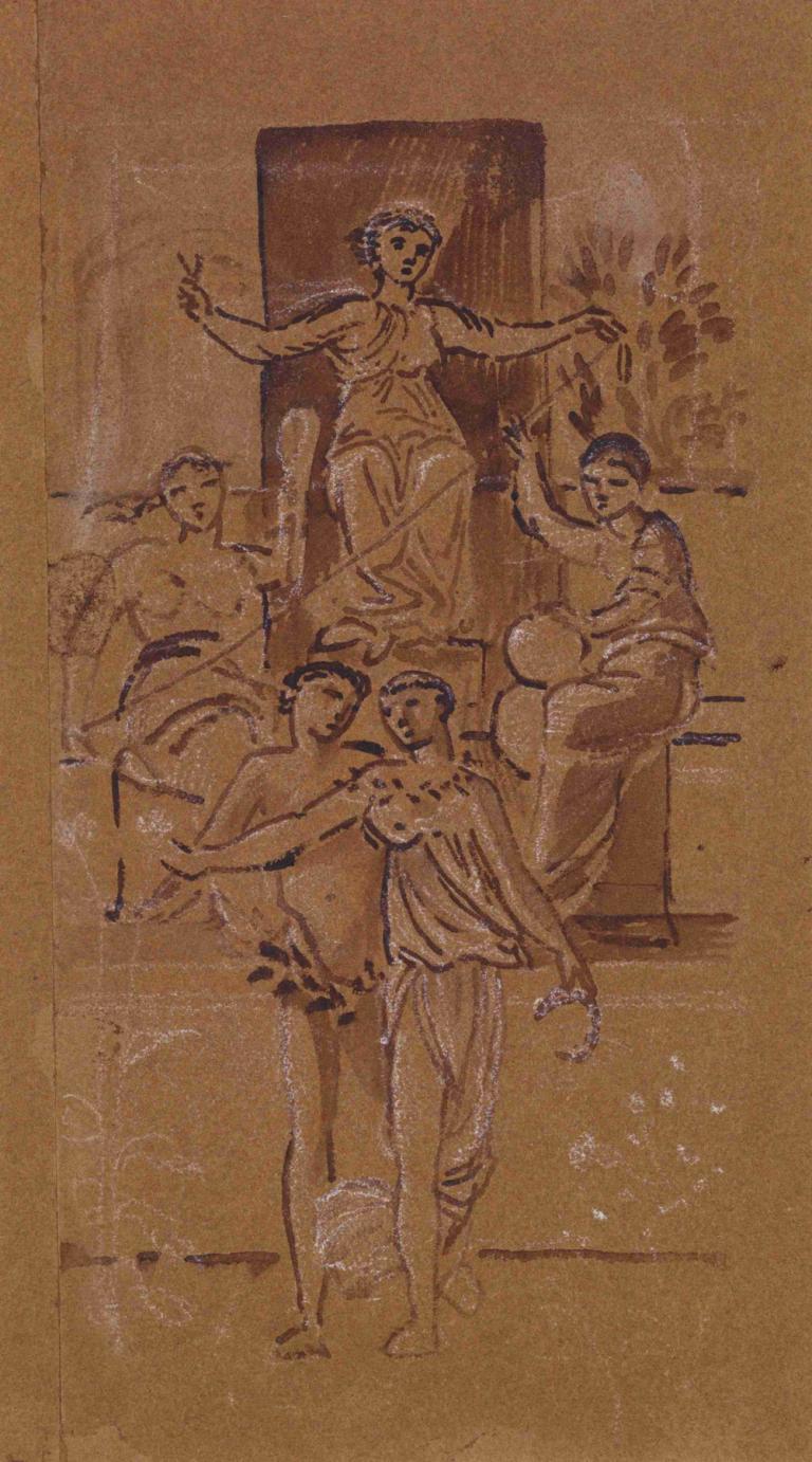 The Fates - Composition Study,Die Schicksale - Kompositionsstudie,Sir Edward Coley Burne-Jones,Abbildung