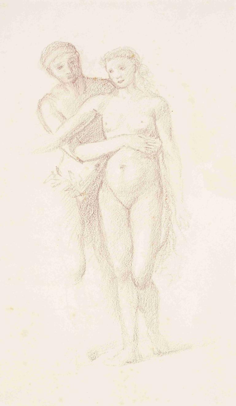 The Fates - Study of the Lovers,Die Schicksale - Studie der Liebenden,Sir Edward Coley Burne-Jones,Skizze