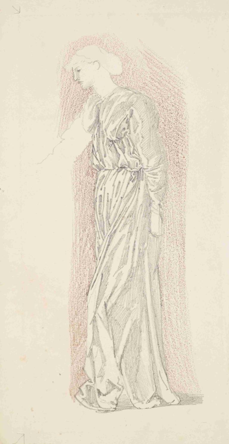 The Garland Weavers - Drapery Study,Die Girlandenweber - Drapery Study,Sir Edward Coley Burne-Jones,Skizze