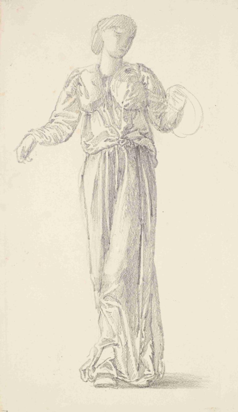 The Garland Weavers - Drapery Study,Die Girlandenweber - Drapery Study,Sir Edward Coley Burne-Jones,Skizze