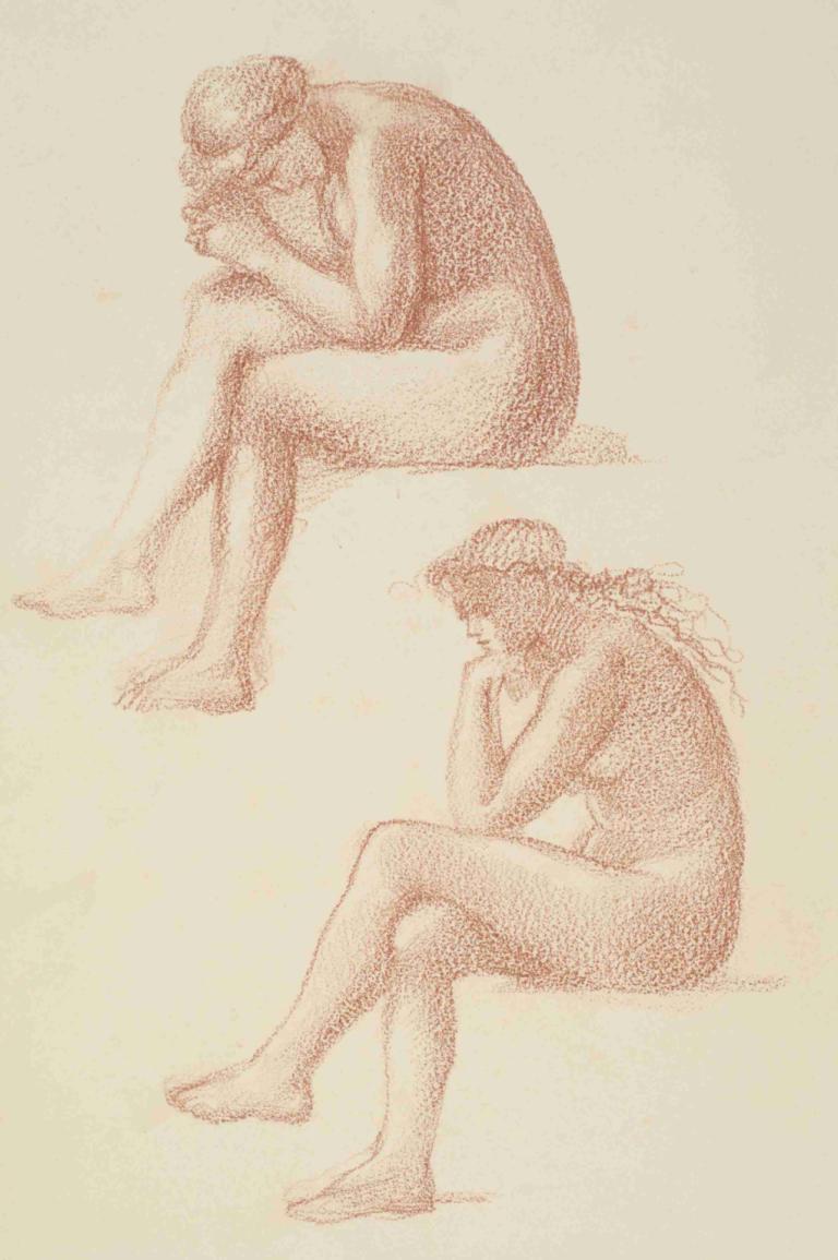 The Lament - Nude Female - Two Studies for the Figure on the Right