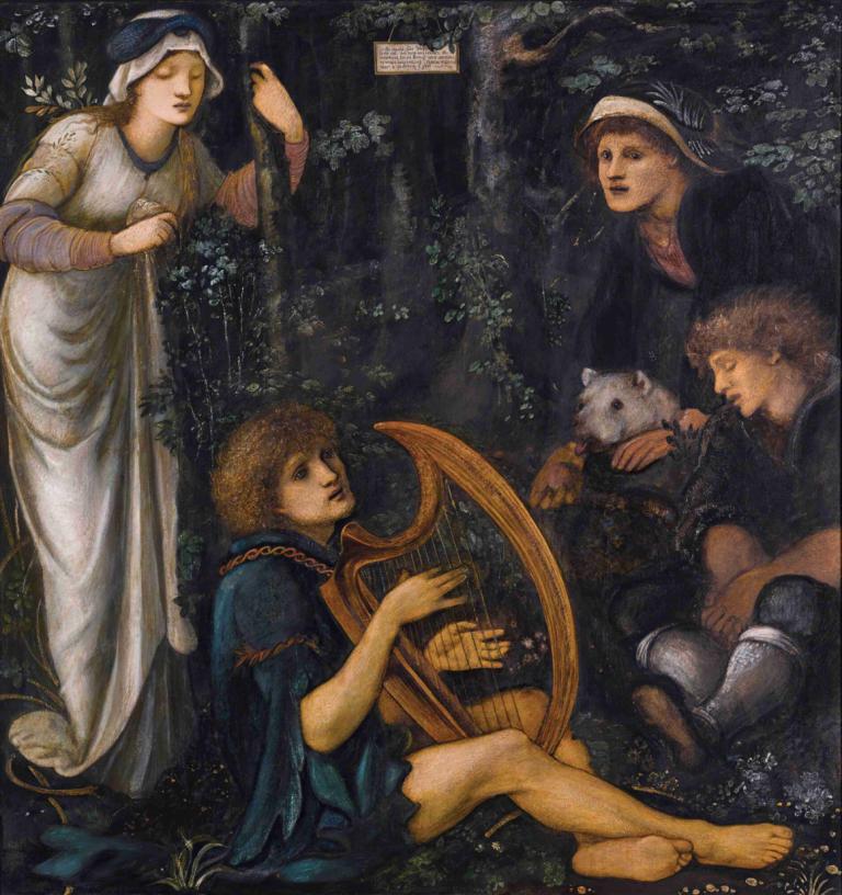 The Madness of Sir Tristram,Sự điên rồ của Hiệp sĩ Tristerrim.,Sir Edward Coley Burne-Jones