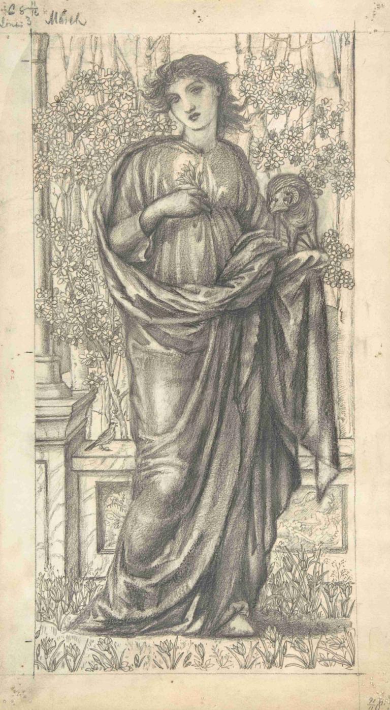 The Month of March,Tháng 3.,Sir Edward Coley Burne-Jones,- Ngài Edward Corley Bourne - Ngài Jones.