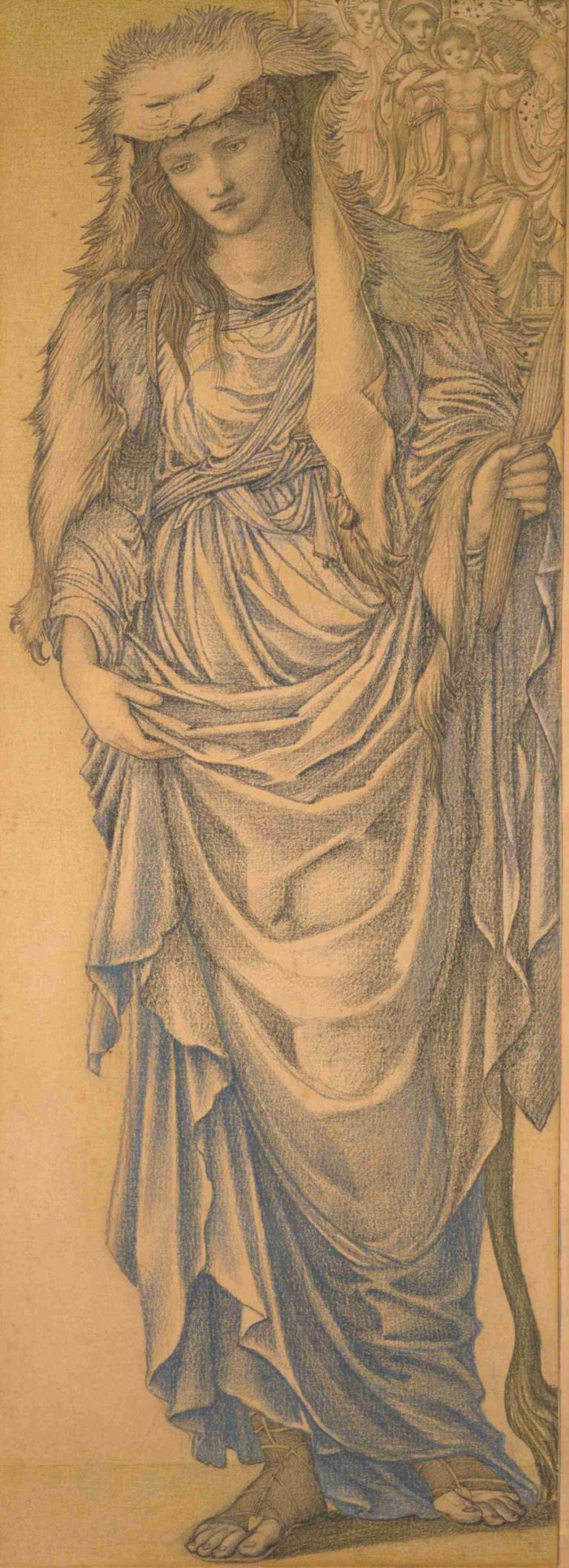 The Tiburtine Sibyl,De Tiburtijnse Sibille,Sir Edward Coley Burne-Jones,Illustratie,Illustratie, gewaad, solo