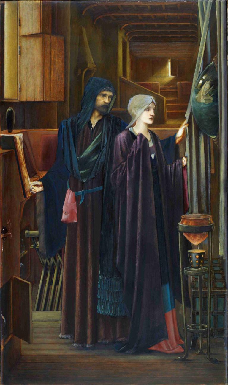 The Wizard,De tovenaar,Sir Edward Coley Burne-Jones,Illustratie,Illustratie, meerdere jongens, 2 jongens