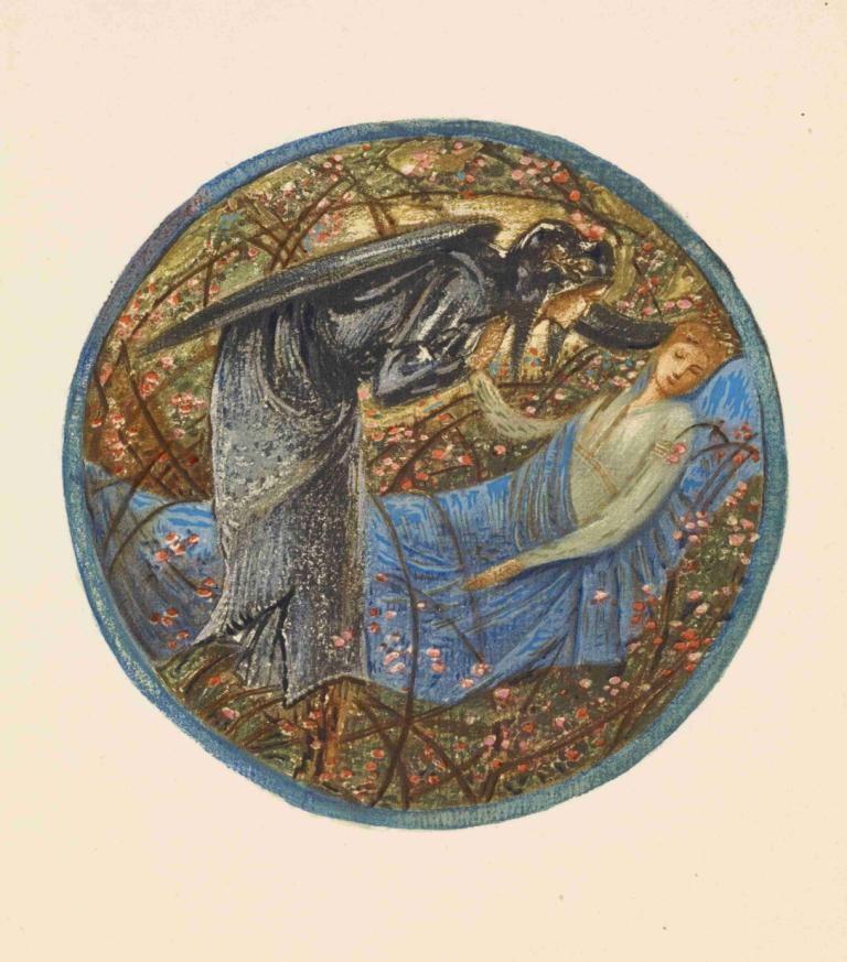 Wake, Dearest,Bangun, Sayang,Sir Edward Coley Burne-Jones,Ilustrasi,Ilustrasi, parodi seni rupa, bunga