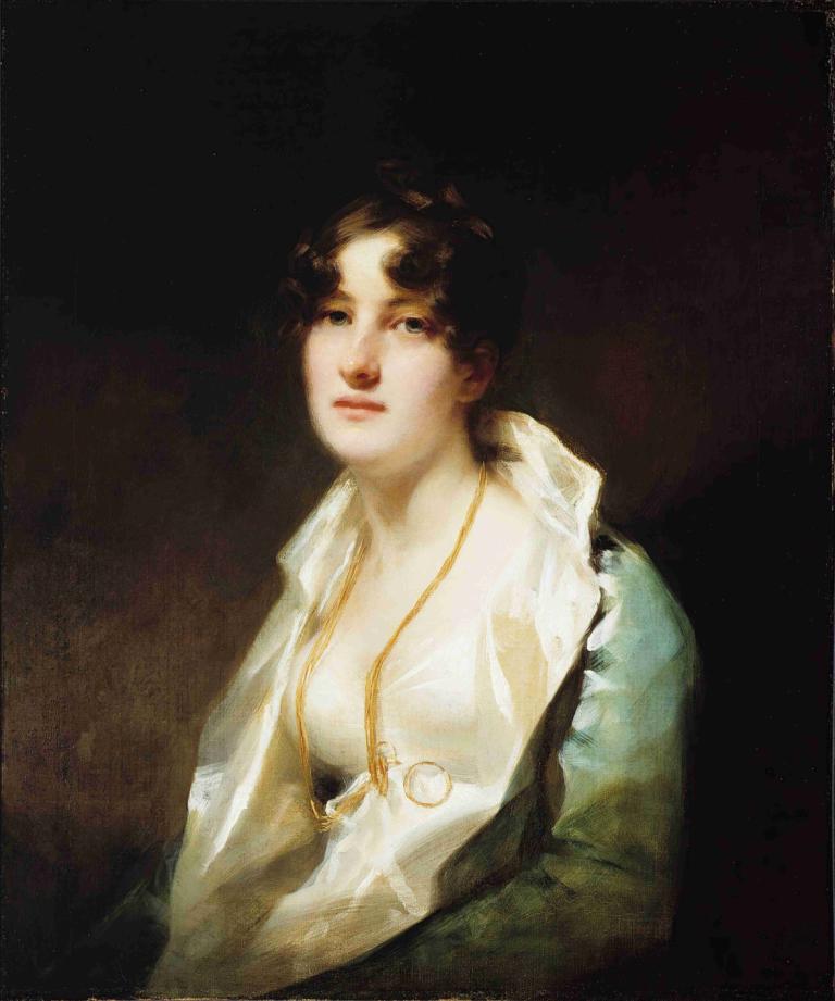 Mrs. Alexander Campbell of Possil,Sir Henry Raeburn,Oil Painting,Oil Painting, 1girl, solo, realistic