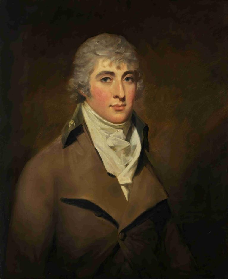 Portrait Of James Hepburn,Sir Henry Raeburn,Ölgemälde,Ölgemälde, Solo, graue Haare, realistisch, 1Junge