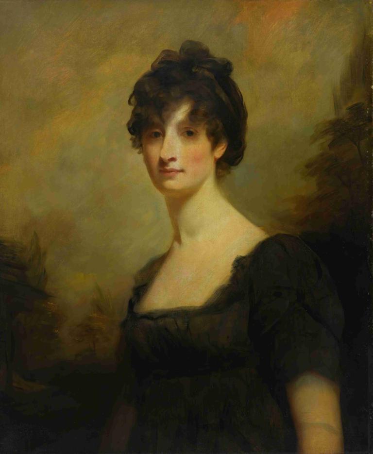 Portrait Of Mrs. Blair,Porträt von Mrs. Blair,Sir Henry Raeburn,Ölgemälde,Ölgemälde, 1Mädchen, Solo, Kleid