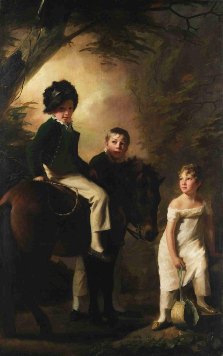 The Drummond Children,Die Drummond-Kinder,Sir Henry Raeburn,Ölgemälde,Ölgemälde, Kunstparodie, mehrere Jungen