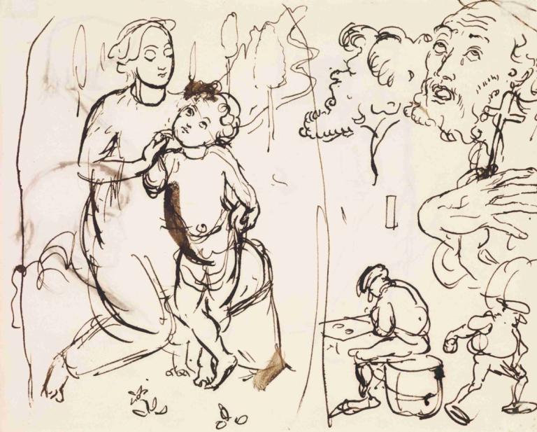 Parodies of Old Masters,Parodies de vieux maîtres,Sir John Everett Millais,Croquis,Croquis, esquisser