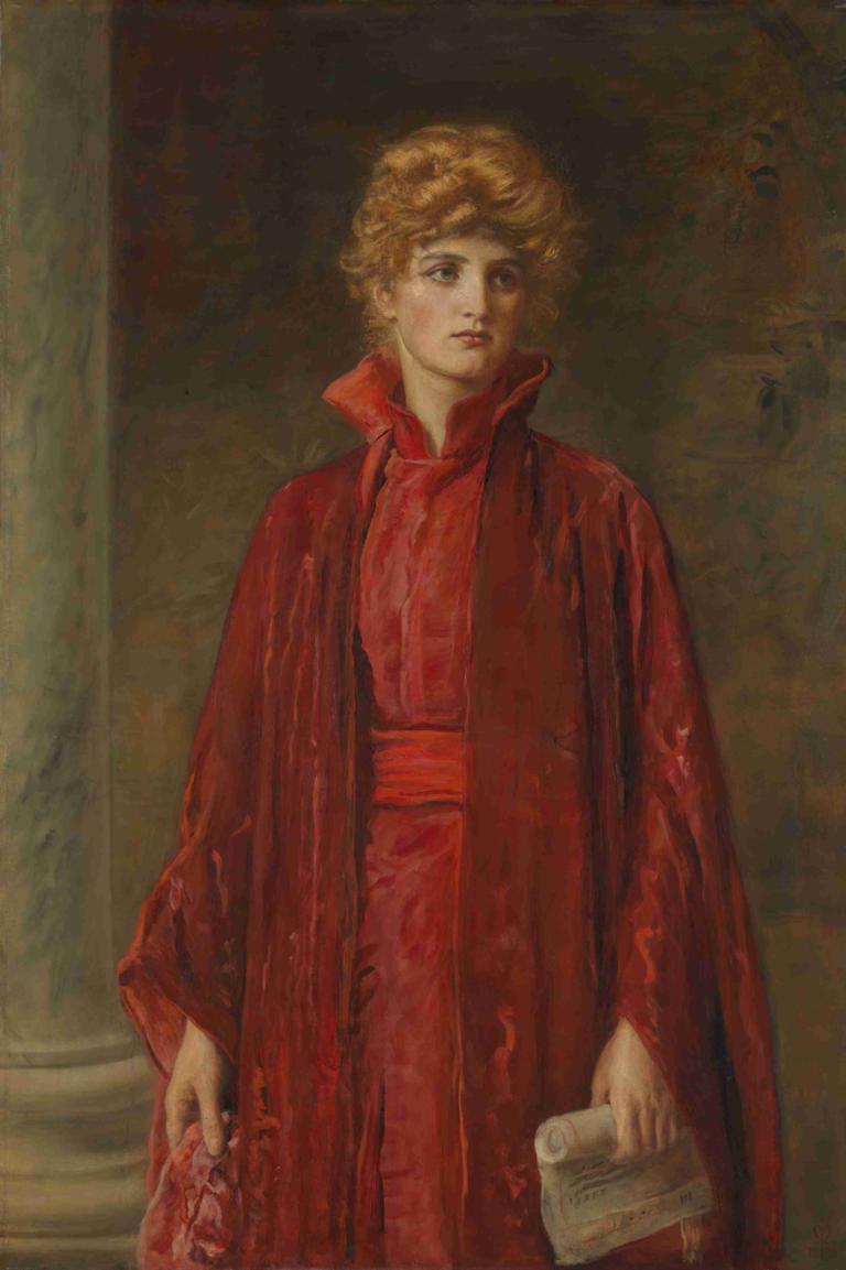 Portia,Sir John Everett Millais,Peinture à l'huile,Peinture à l'huile, solo, cheveux blond