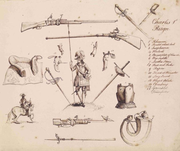 Sketches of Armour - Study for Charles I,Skice oklepa - Študija za Karla I.,Sir John Everett Millais