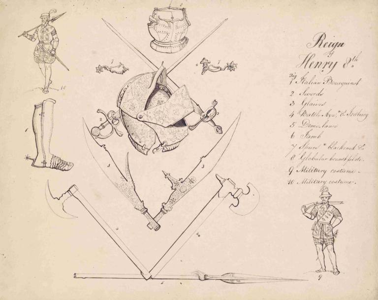 Sketches of Armour - Study for Henry VIII,Skitser af rustning - Studie for Henry VIII