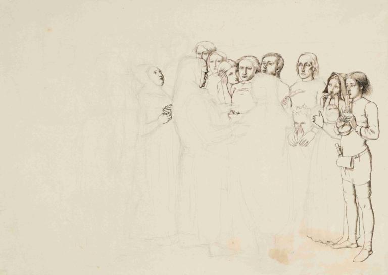 Study for 'A Baron Numbering his Vassals',อ่านเรื่อง "บารอนให้เลขราษฎร",Sir John Everett Millais