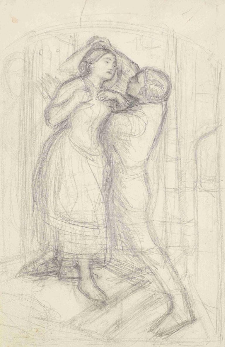 The Escape of a Heretic - Sketch of the Girl and her Lover