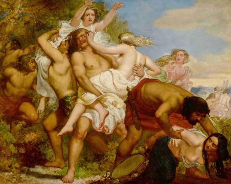 The tribe of Benjamin seizing the daughters of Shiloh in the vineyards