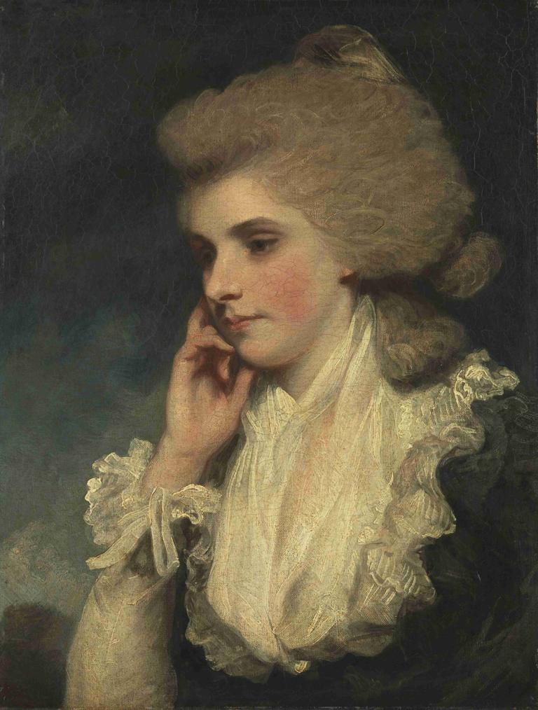 Frances, Countess of Lincoln,Sir Joshua Reynolds,Oil Painting,Oil Painting, solo, 1girl, realistic