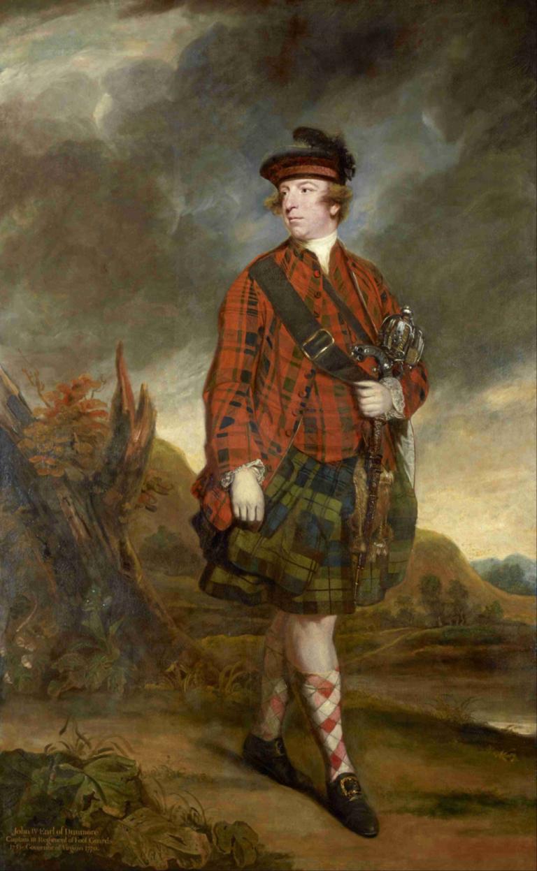 John Murray, 4th Earl of Dunmore,Sir Joshua Reynolds,Oil Painting,Oil Painting, solo, 1boy, plaid, male focus