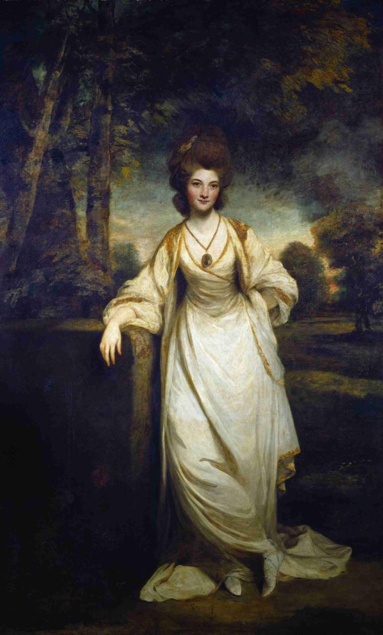 Lady Elizabeth Compton,Sir Joshua Reynolds,Pictura in ulei,Pictura in ulei, 1 fata, solo, Bijuterii, colier