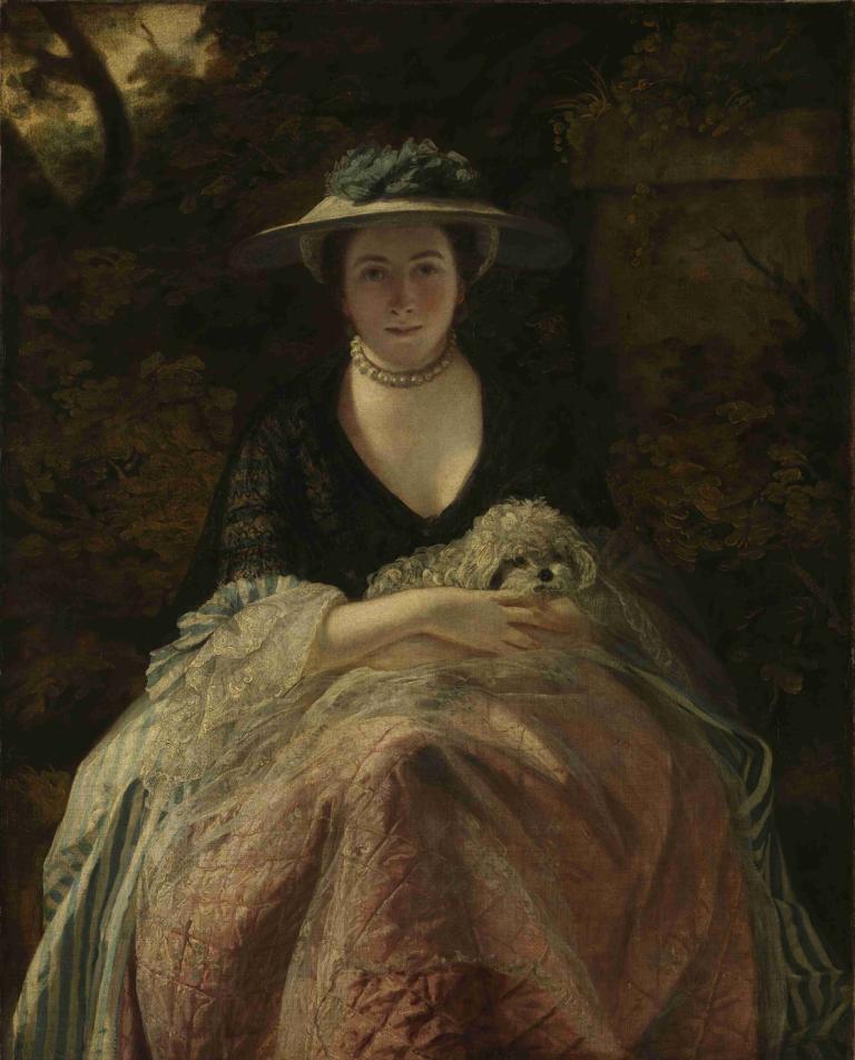 Miss Nelly O'Brien,Sir Joshua Reynolds,Oil Painting,Oil Painting, fine art parody, 1girl, hat, jewelry