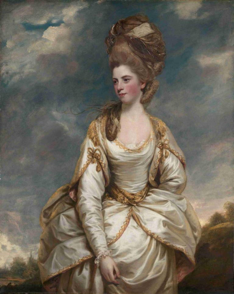 Sarah Campbell,Sir Joshua Reynolds,Olieverf,Olieverf, 1meisje, parodie op beeldende kunst, realistisch, solo