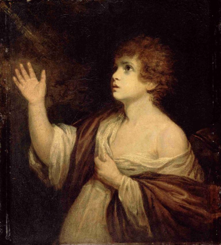 The Calling of Samuel,De roeping van Samuel,Sir Joshua Reynolds,Olieverf,Olieverf, parodie op beeldende kunst