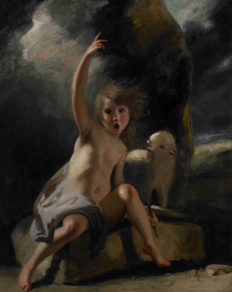 The Child Baptist in the Wilderness,Het kind de Doper in de Wildernis,Sir Joshua Reynolds,Olieverf,Olieverf