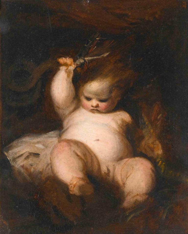 The Infant Hercules,De jonge Hercules,Sir Joshua Reynolds,Olieverf,Olieverf, solo, mannelijke focus, 1 jongen