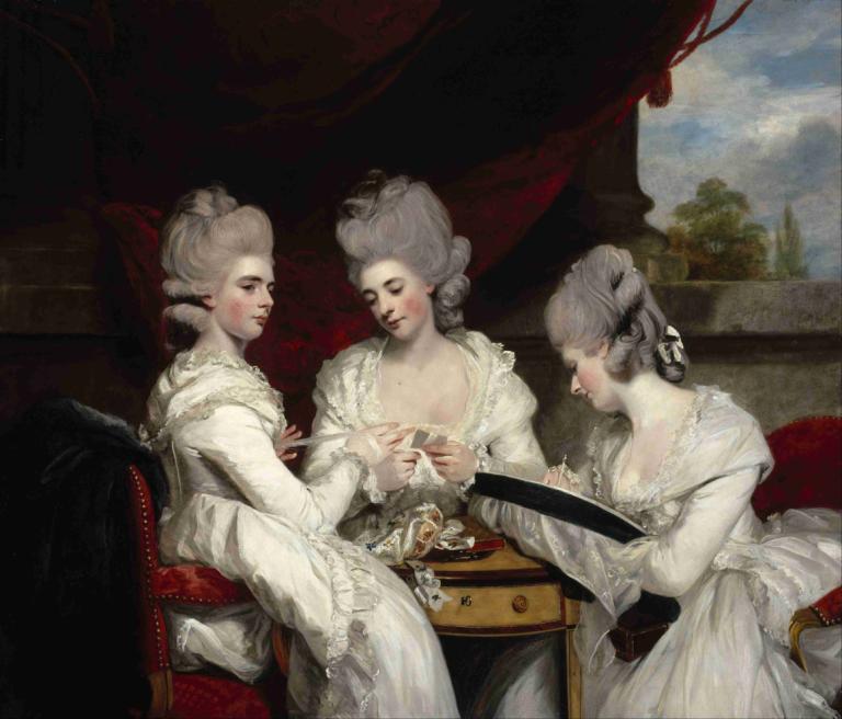 The Ladies Waldegrave,De dames Waldegrave,Sir Joshua Reynolds,Olieverf,Olieverf, parodie op beeldende kunst