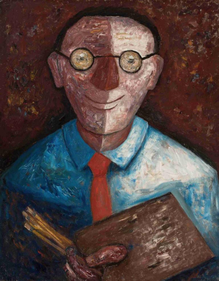 Portrait of a man with a palette (Jacques Gotkowski),Potret seorang pria dengan palet (Jacques Gotkowski)