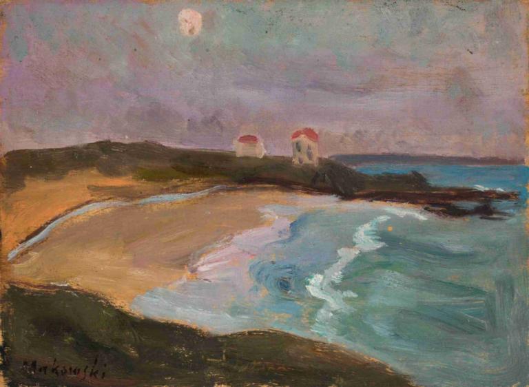 Sea coast,Merirannikko,Tadeusz Makowski,Öljymaalaus,Öljymaalaus, ulkona, kuu, maalaus (medium)