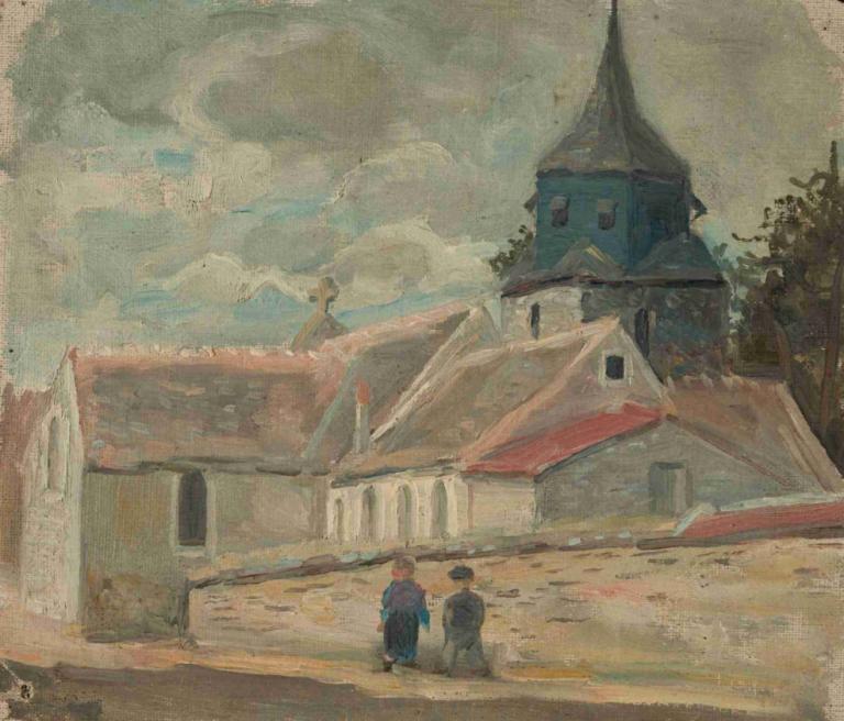 Small village church (Breuilpont),Gereja desa kecil (Breuilpont),Tadeusz Makowski,Lukisan cat minyak